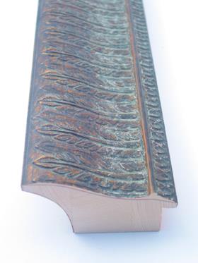 9cm dark copper, decorated