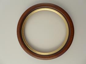 round frame 22mm brown+gold