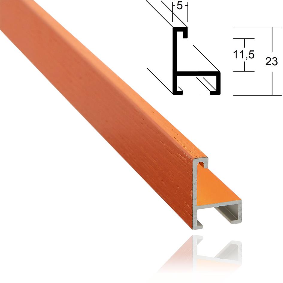 Alu 0,6cm orange furniert