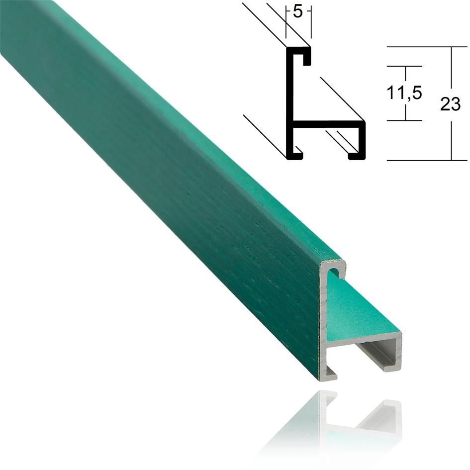 Alu 0,6cm opalgrün furniert