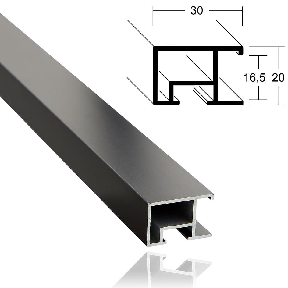 3,0cm schwarz matt - 46,4m