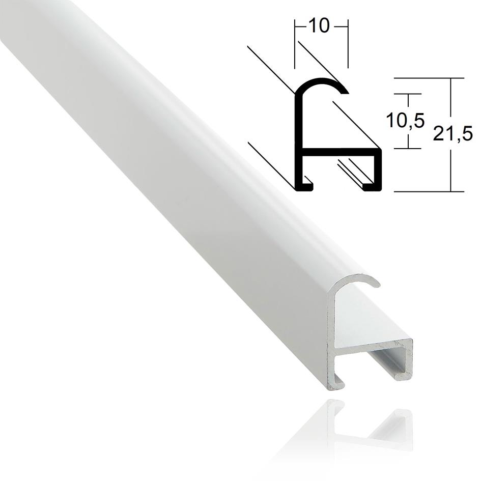 Alu 1,0cm weiß matt