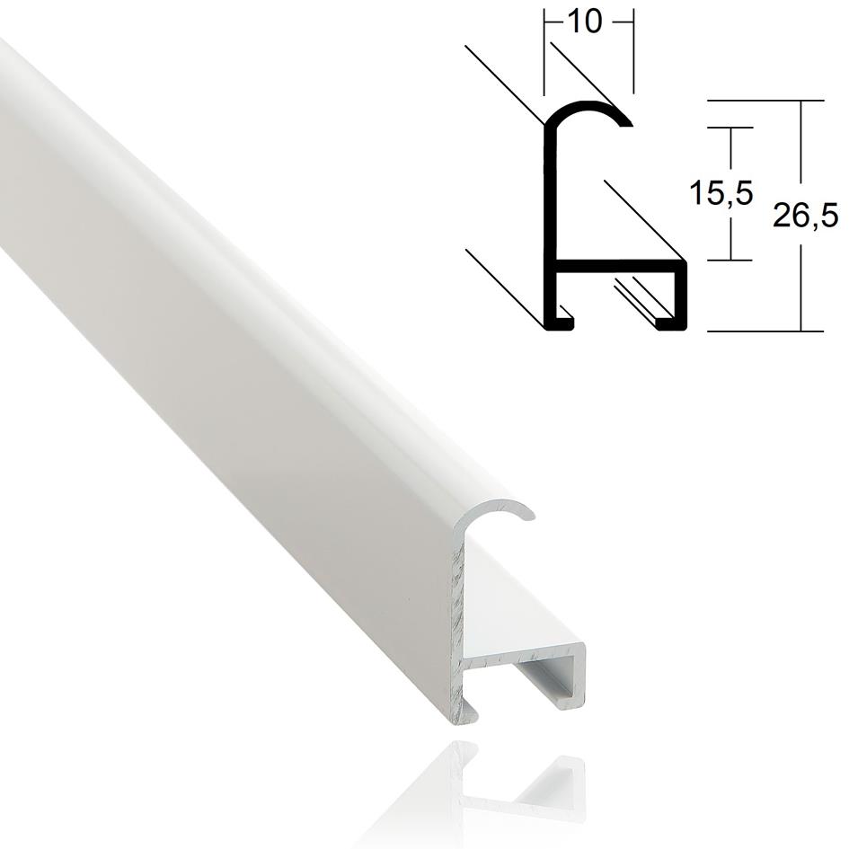 Alu 1,0cm weiß matt