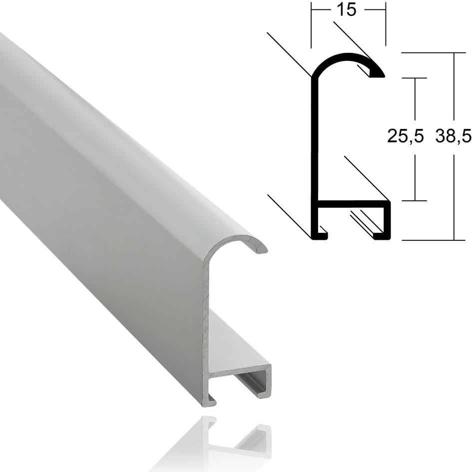 Alu 1,5cm silber matt