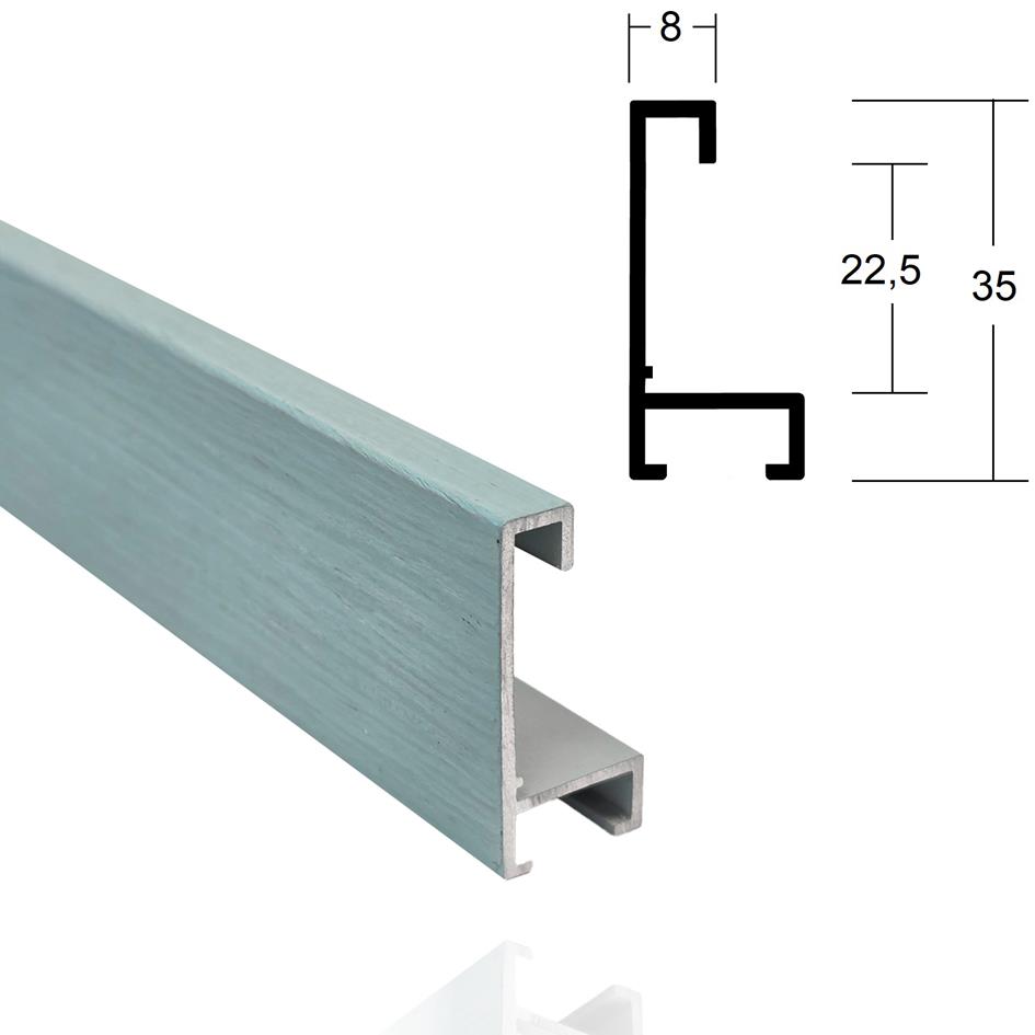 Alu 0,8cm Past.türkis,furniert